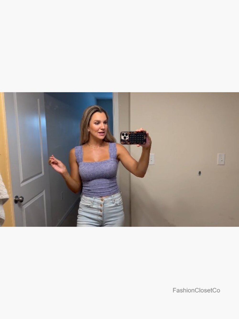Square Neck Wide Strap Crop Tank Top Lettuce Trim Cami Going Out Top - Picture 6 of 6
